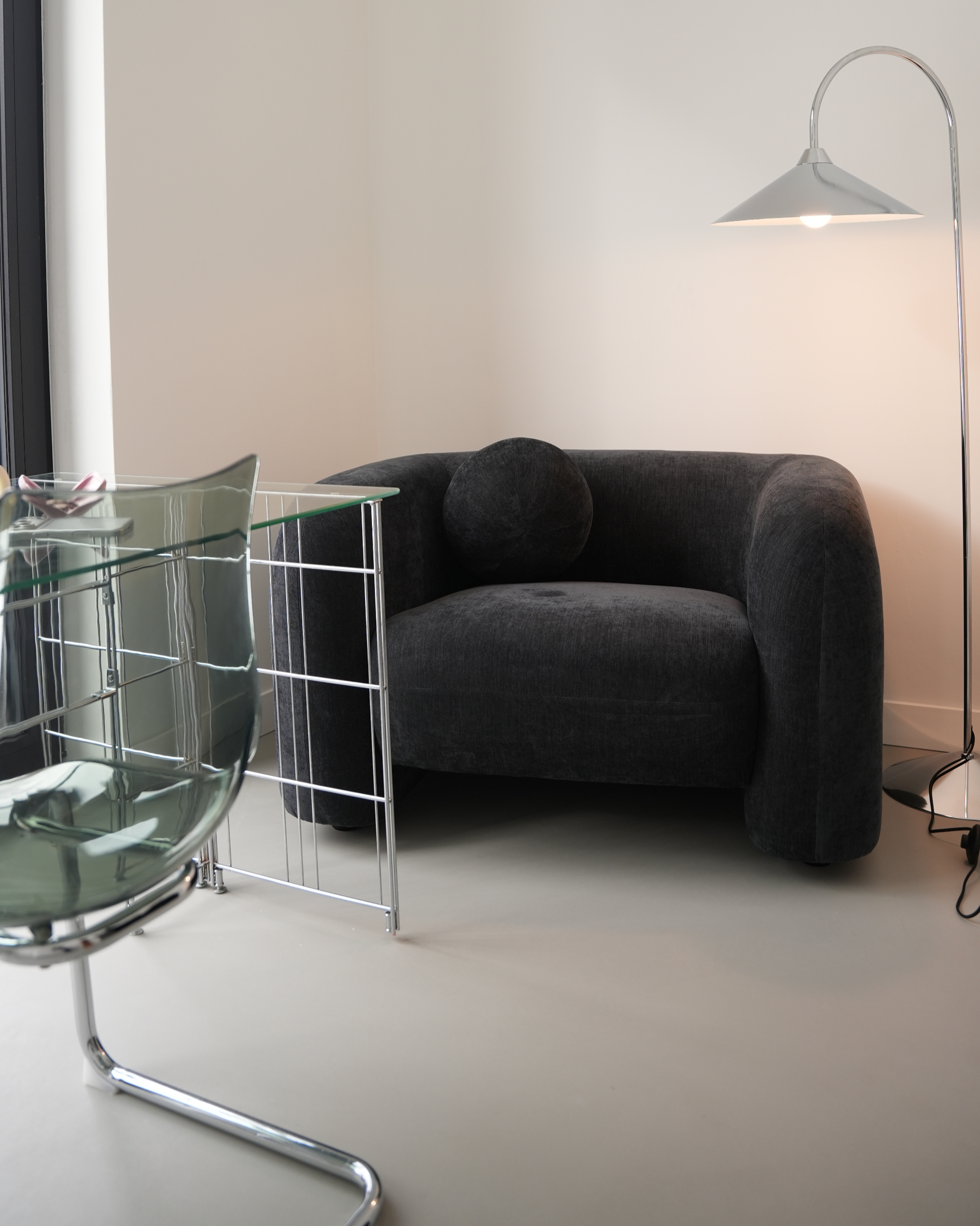 Fauteuil LEIREN Chenille Zwart