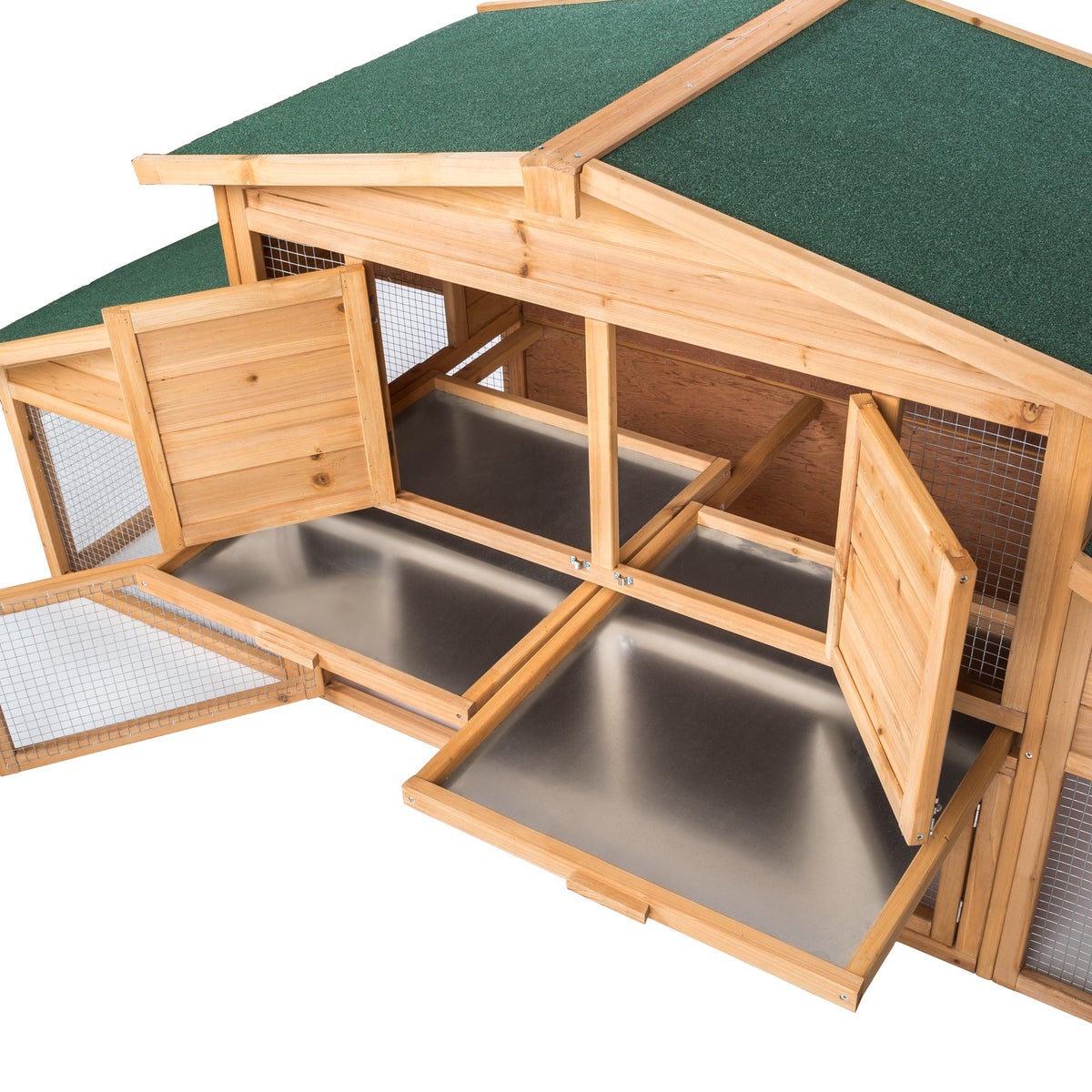 tectake Johannes kleindierhok van hout, 226 x 77 x 95,5 cm