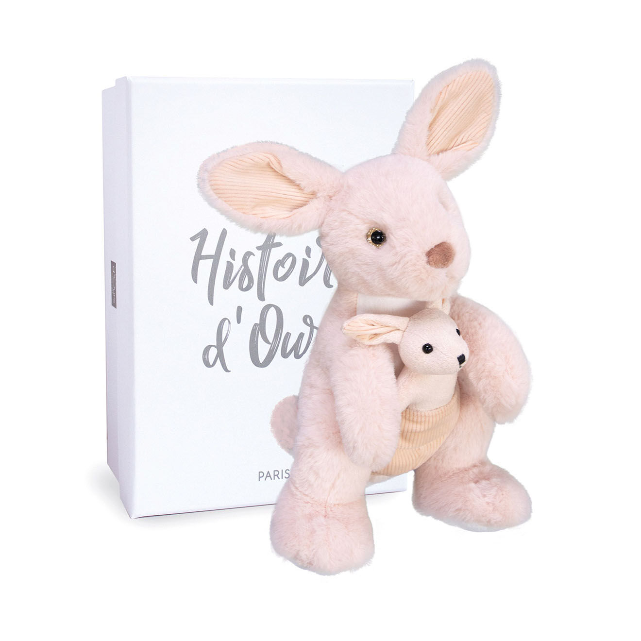 Histoire d'Ours Peluche Sidney le Kangourou beige