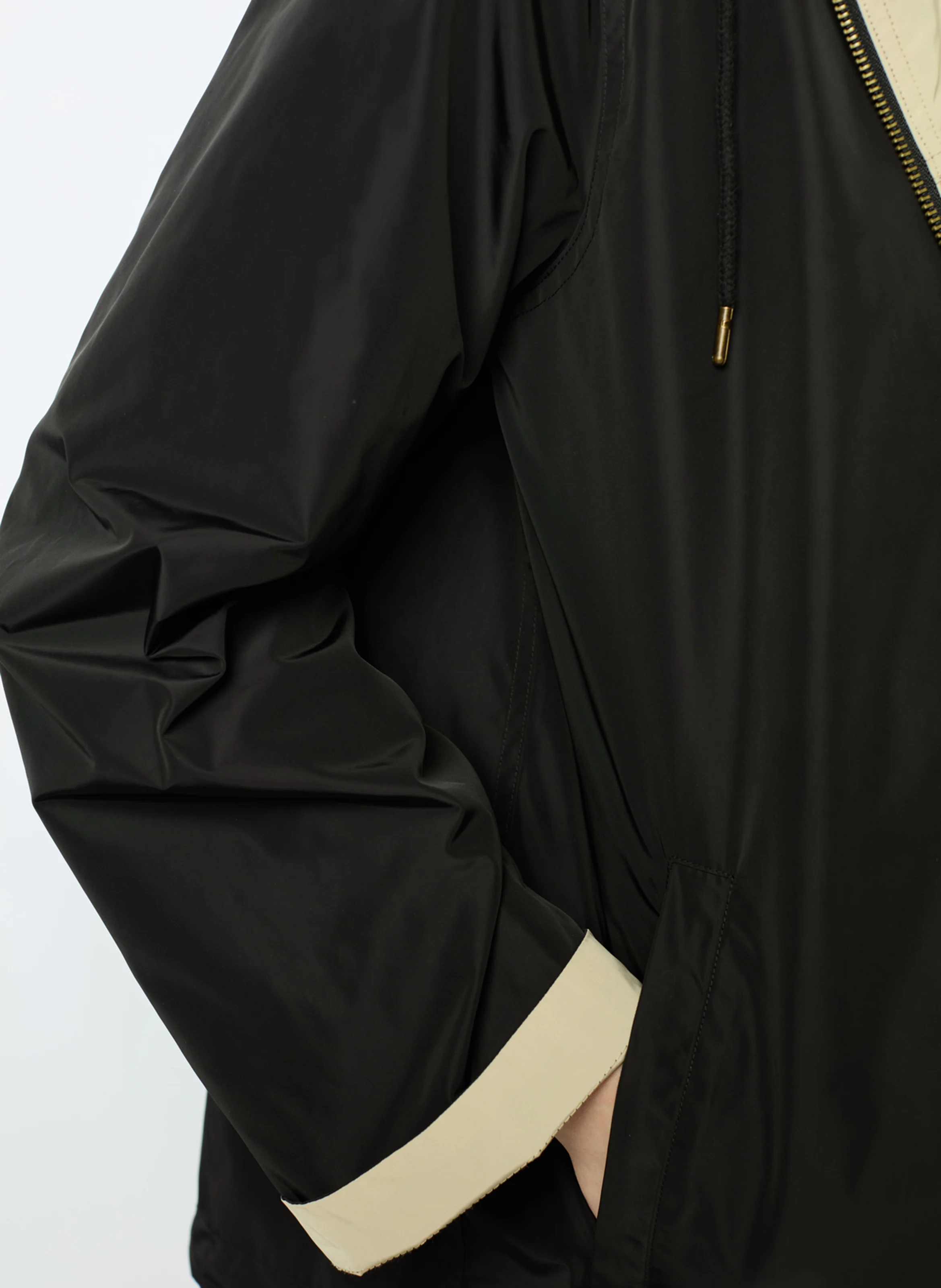 TIPHAINE - Parka courte réversible à capuche | Noir