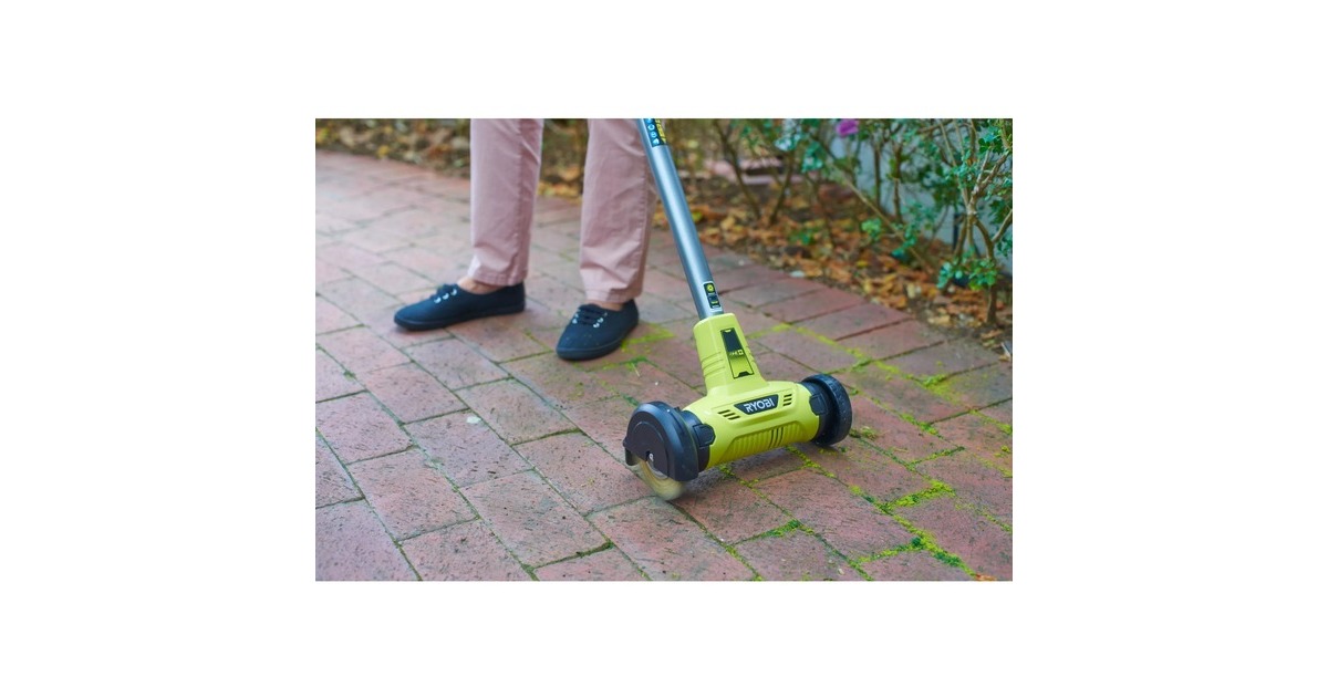 RyobiONE+ 18V Accu Patio reiniger met staalborstel RY18PCA-120 voegenreiniger  (Groen/zwart, Incl. 1x 2.0Ah accu en lader)