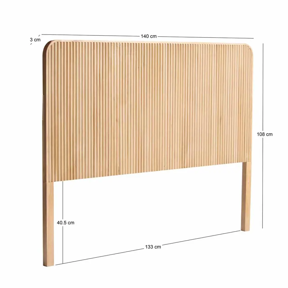 Hoofdbord 140 cm van massief hout