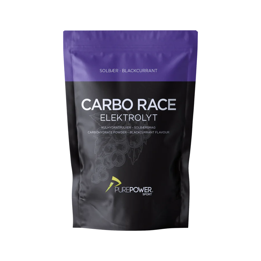 PurePower Carbo Race Elektrolyt energipulver solbær 1 kg