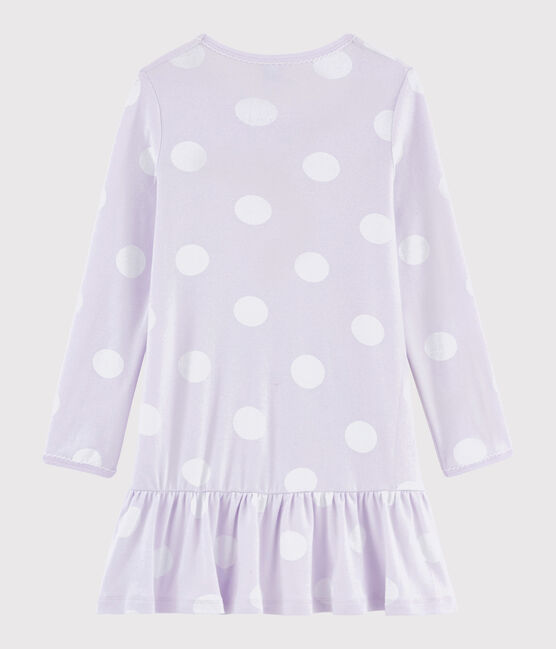 Chemise de nuit à pois petite fille en côte