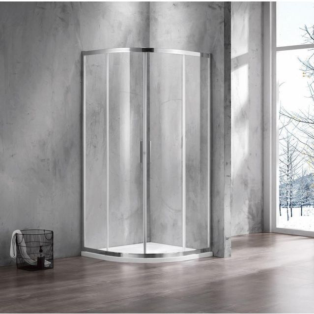 Saniclass - Casus - Douchecabine - Helder Glas - Chroom - Kwartrond