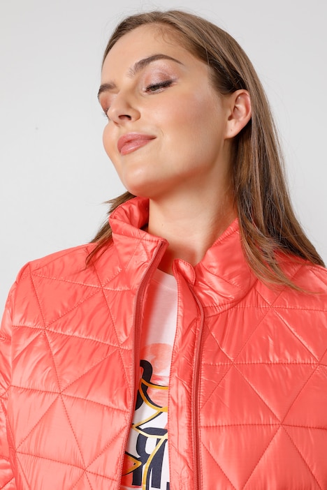 Steppjacke, Classic Fit, Rhombenstepp, Stehkragen, Langarm