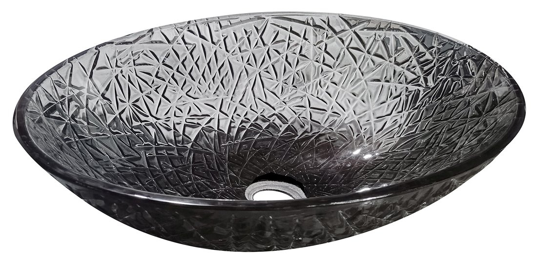Sapho Purus glazen waskom 50x36cm zwart