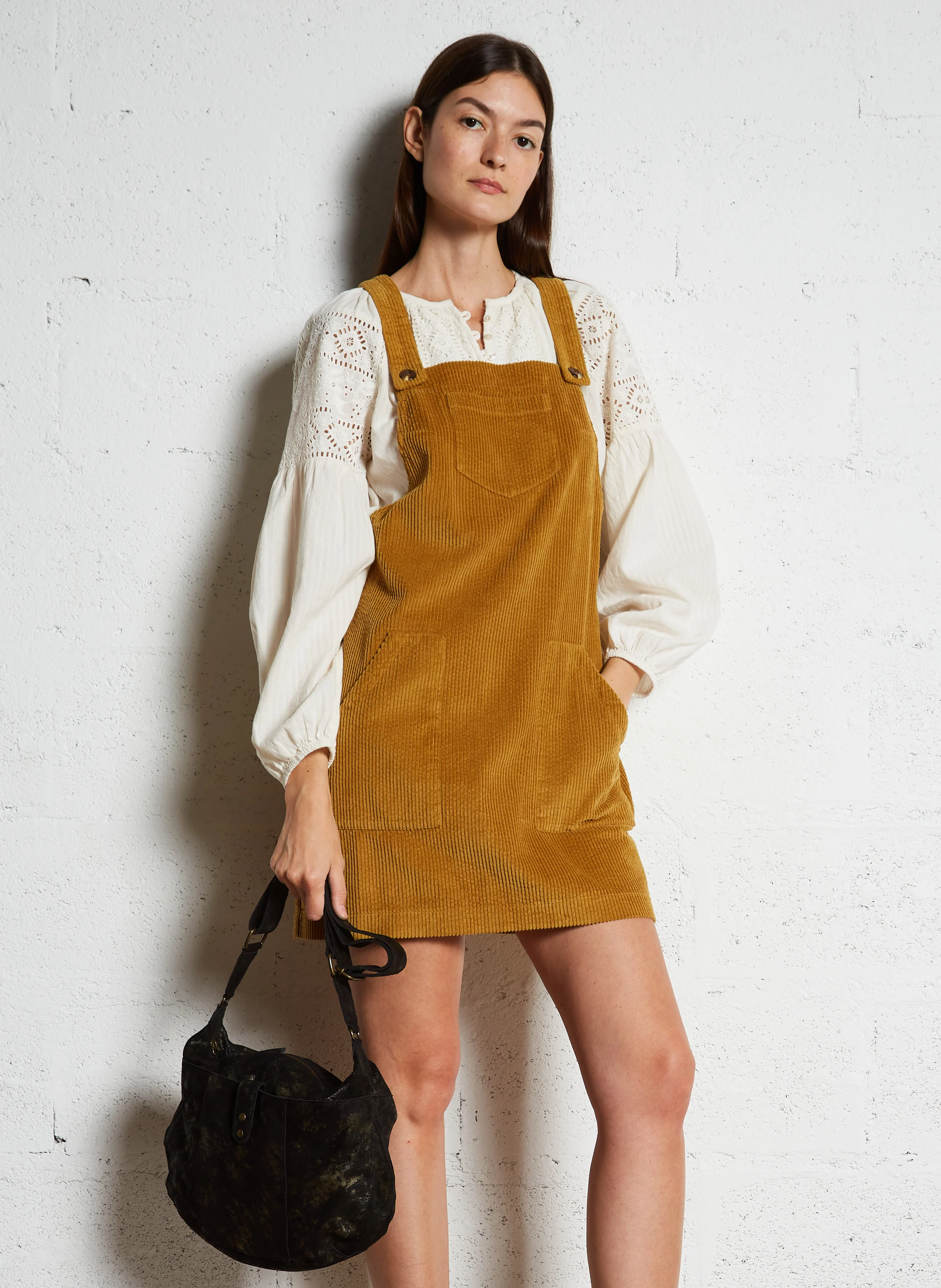 NITA - Sac bandoulière en cuir| Gris