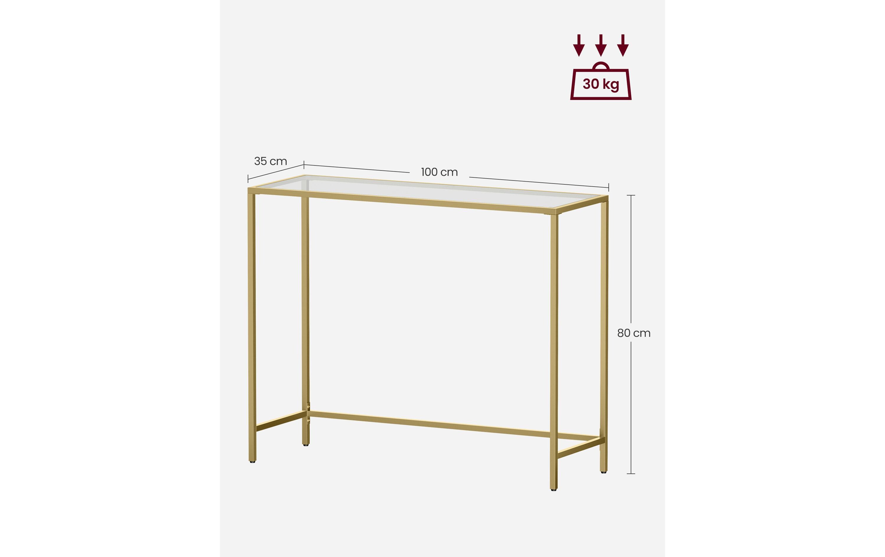 Konsolentisch 80 cm x 100 cm, GoldBeistelltisch