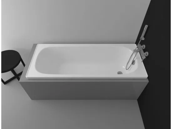 Baignoire ALVERANA en acier émaillé 120-130-140-150-160-170x70 cm - Dimensions: 130cm - Fond anti-dérapant: Sans
