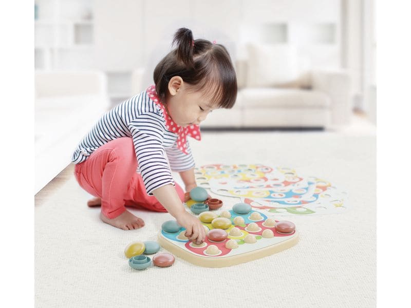 Quercetti PlayBio Mosaik-Steckspiel FantaColor 28 Teile Lernspielzeug aus Biokunststoff