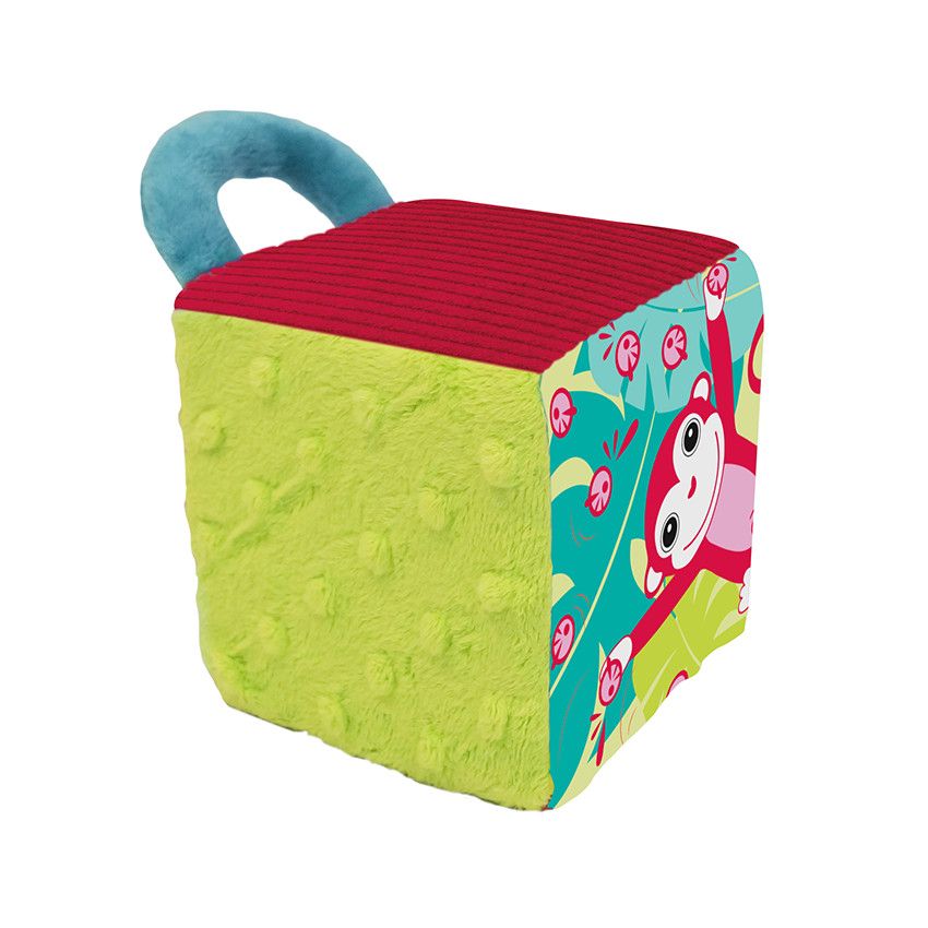 Cube d'éveil en tissu - Jungle - Ecru
