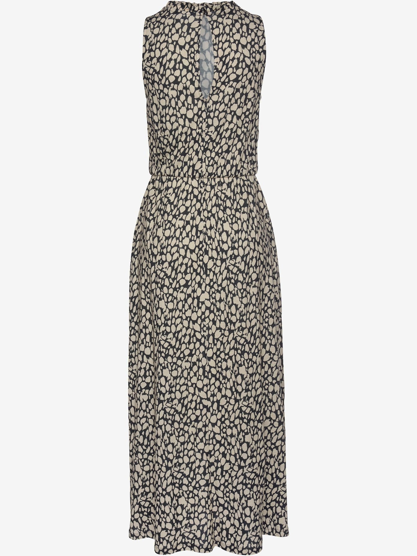 Robe en jersey encolure haute volantée