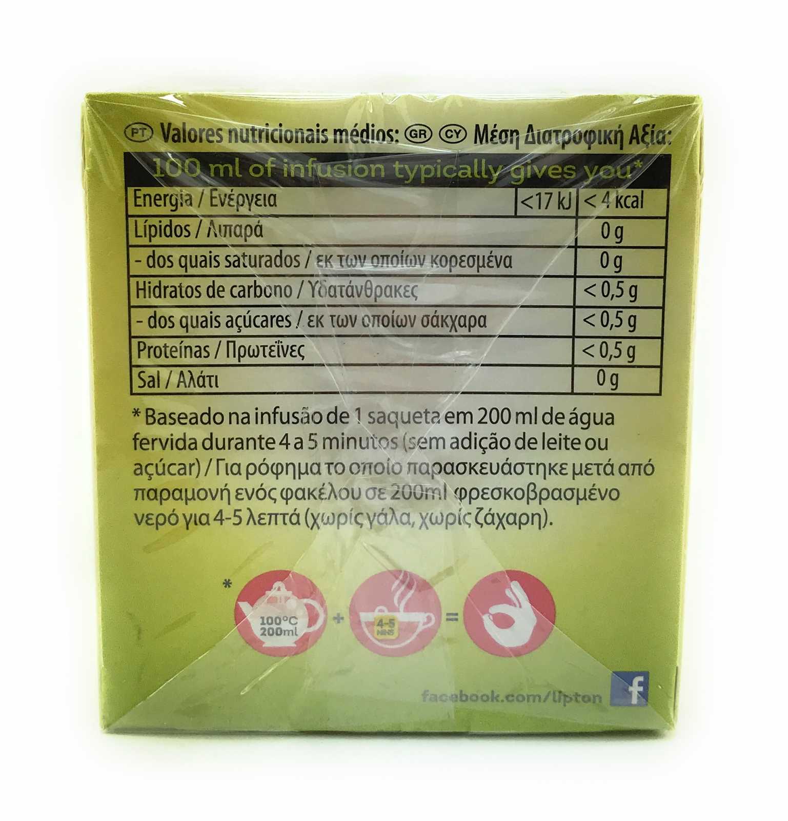 Chá de Limão Lipton, 10 sachês