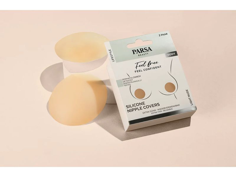 Parsa Beauty Silikon Nippel Pads helles nude 2 Stück Unsichtbarer Halt für jedes Outfit
