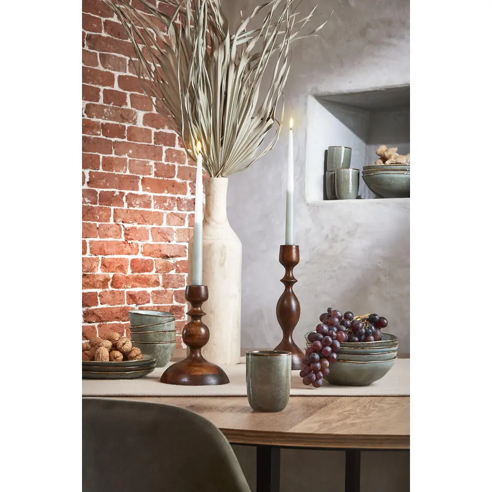 Mica Decorations Vaas - hout - bruin - 14 x 47 cm