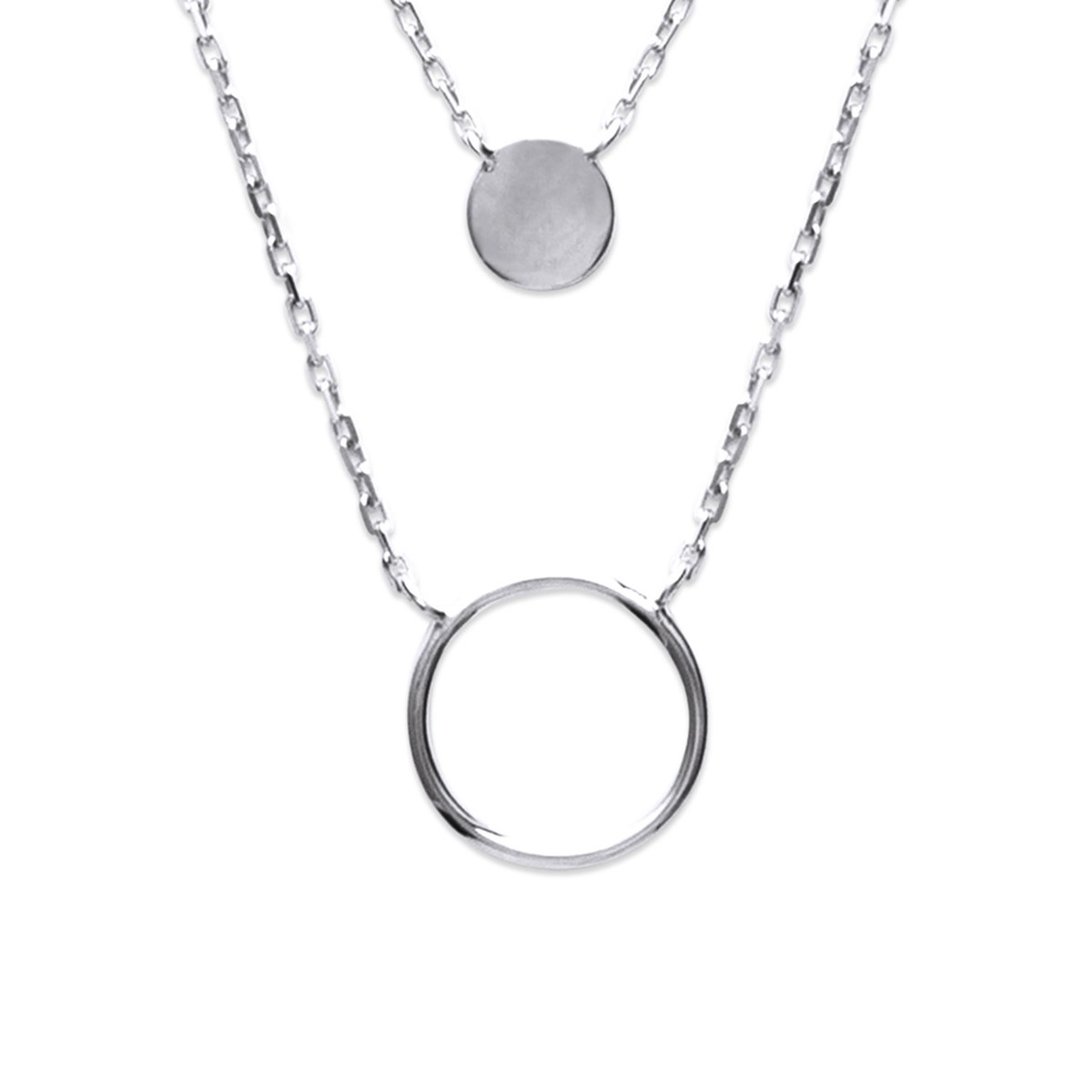 Collier Brillaxis doubles chaînes cercles