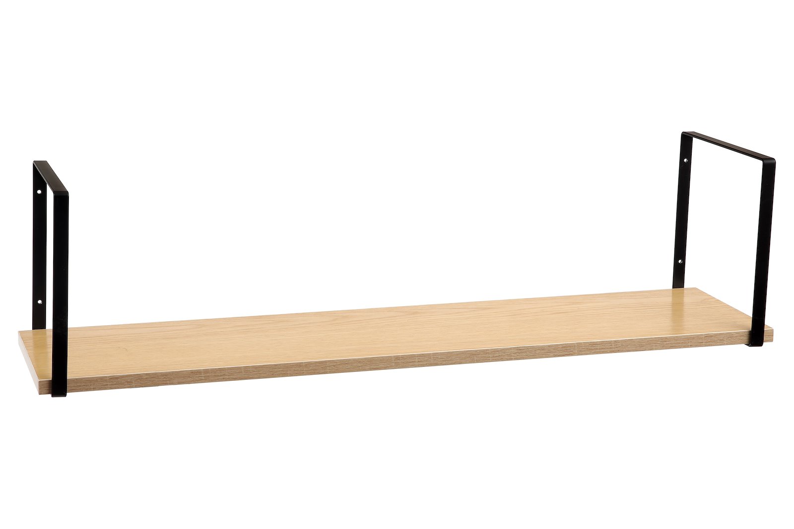 Matteus vegghylle Eik finér 80 cm med sorte hylleknekter over