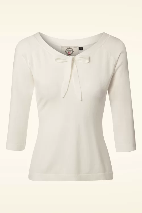 Banned Retro Mooie Illusion Top in gebroken wit