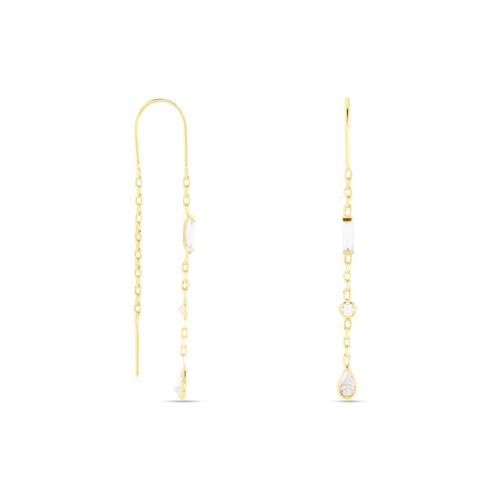 Boucles D'oreilles Pendantes Otso Or Jaune Oxyde De Zirconium