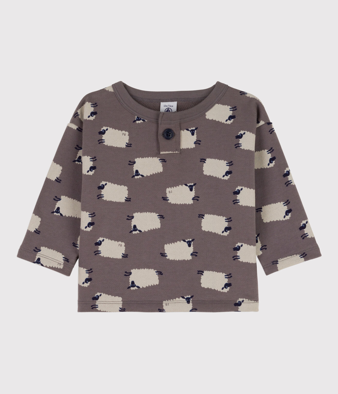 Sweatshirt bébé imprimé moutons en molleton