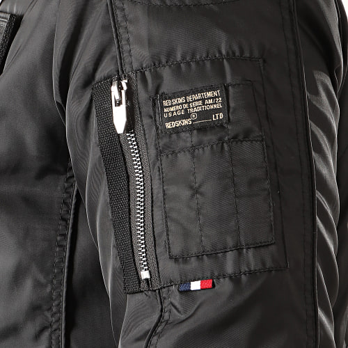 Bomber Col Fourrure Hurrican Fighter Noir