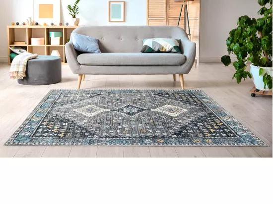 Tapis oriental vintage - 200 x 290 cm - gris - CLOSSY