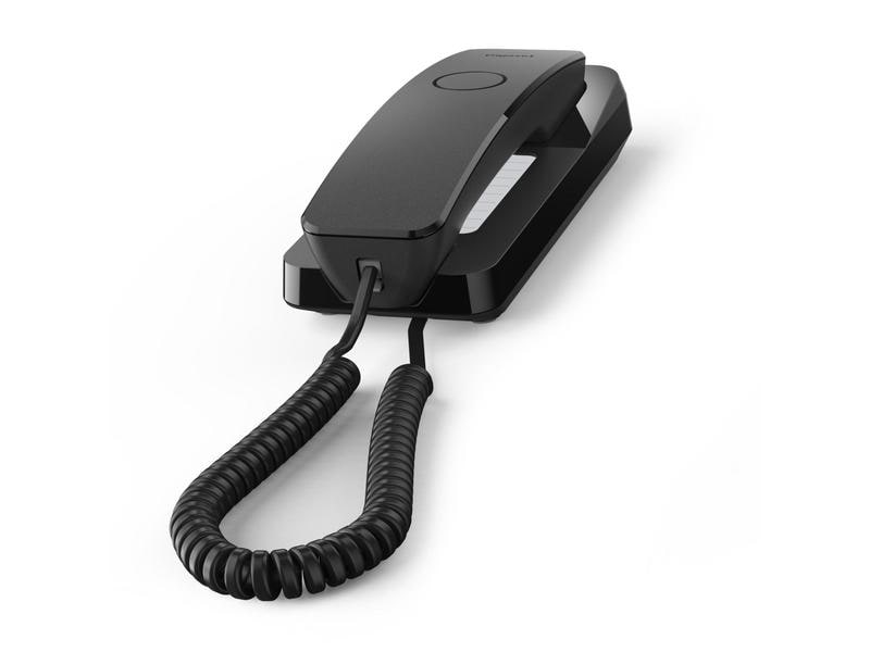 Gigaset Tischtelefon Desk 200 Schwarz Das platzsparende, schnurgebundene Tisch- und Wandtelefon