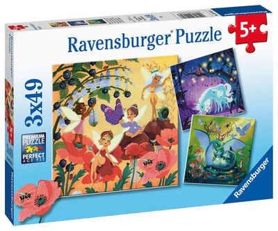 Ravensburger Puslespill Magiske Karakterer, 3x49 Brikker