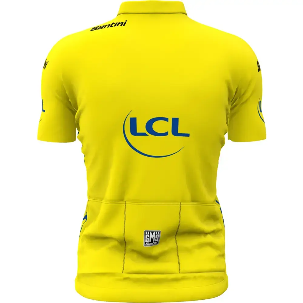 Santini Overall Leader Tour de France Fietsshirt Korte Mouwen Geel Heren