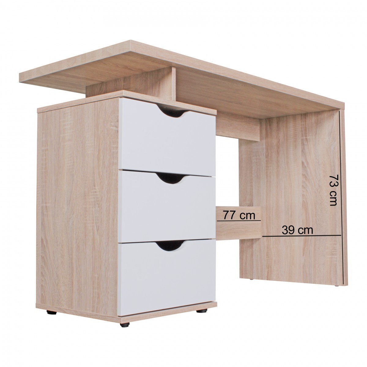 Schreibtisch - Sonoma Eiche-weiß - 120 cm breit