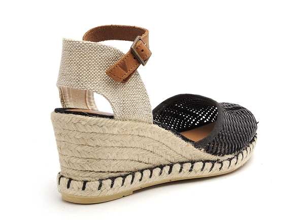 Verbenas nu pieds talons femme malena tresse noir