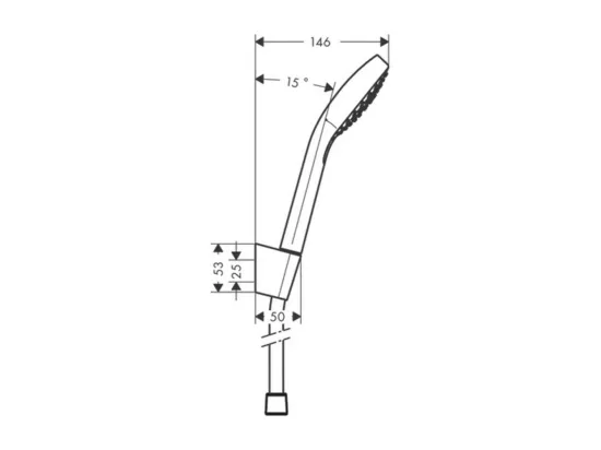 Ensemble support mural et douchette Vario avec flexible de douche 125 cm blanc/chromé Hansgrohe Croma Select S