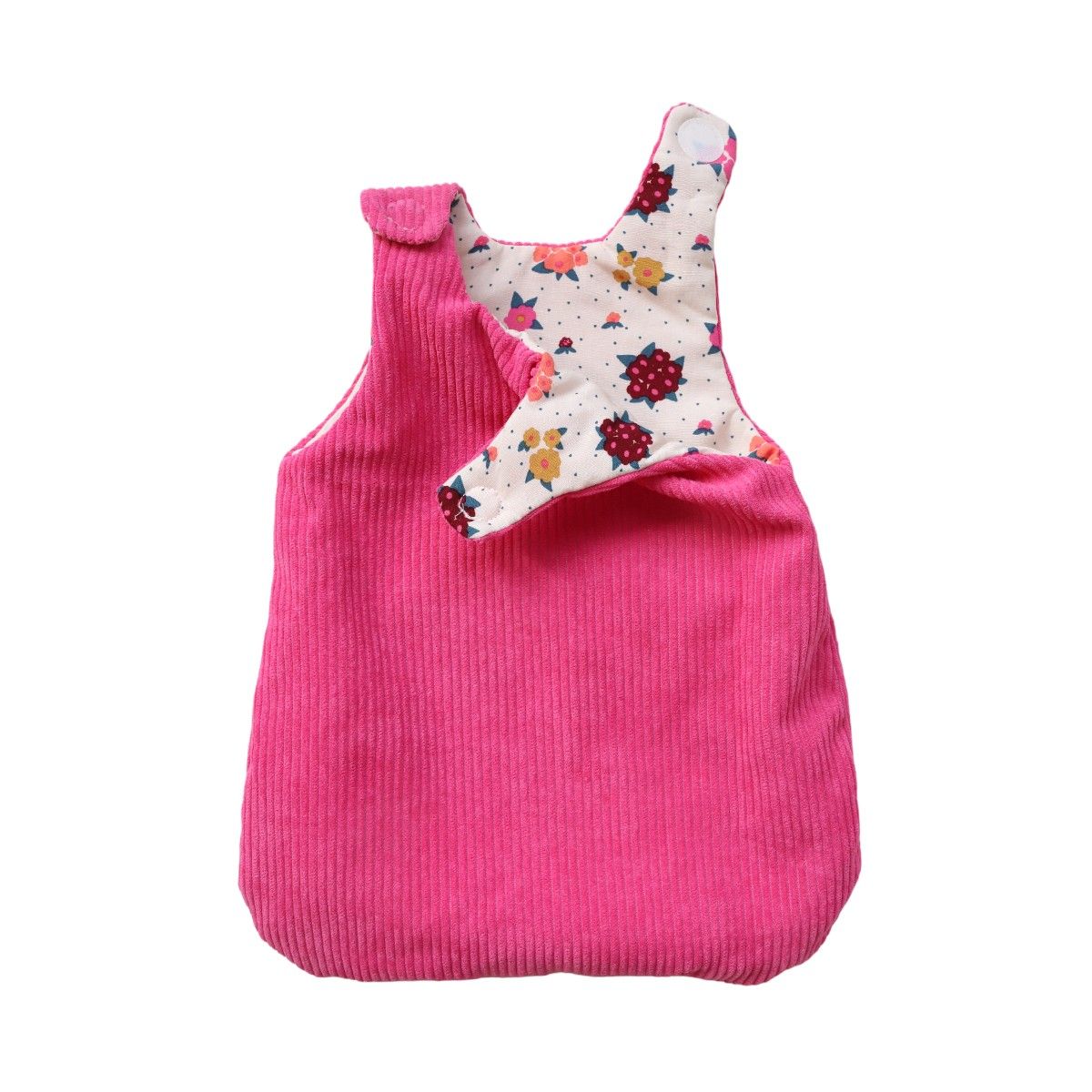 Gigoteuse pour poupée réversible velours - La vie en rose Frisette