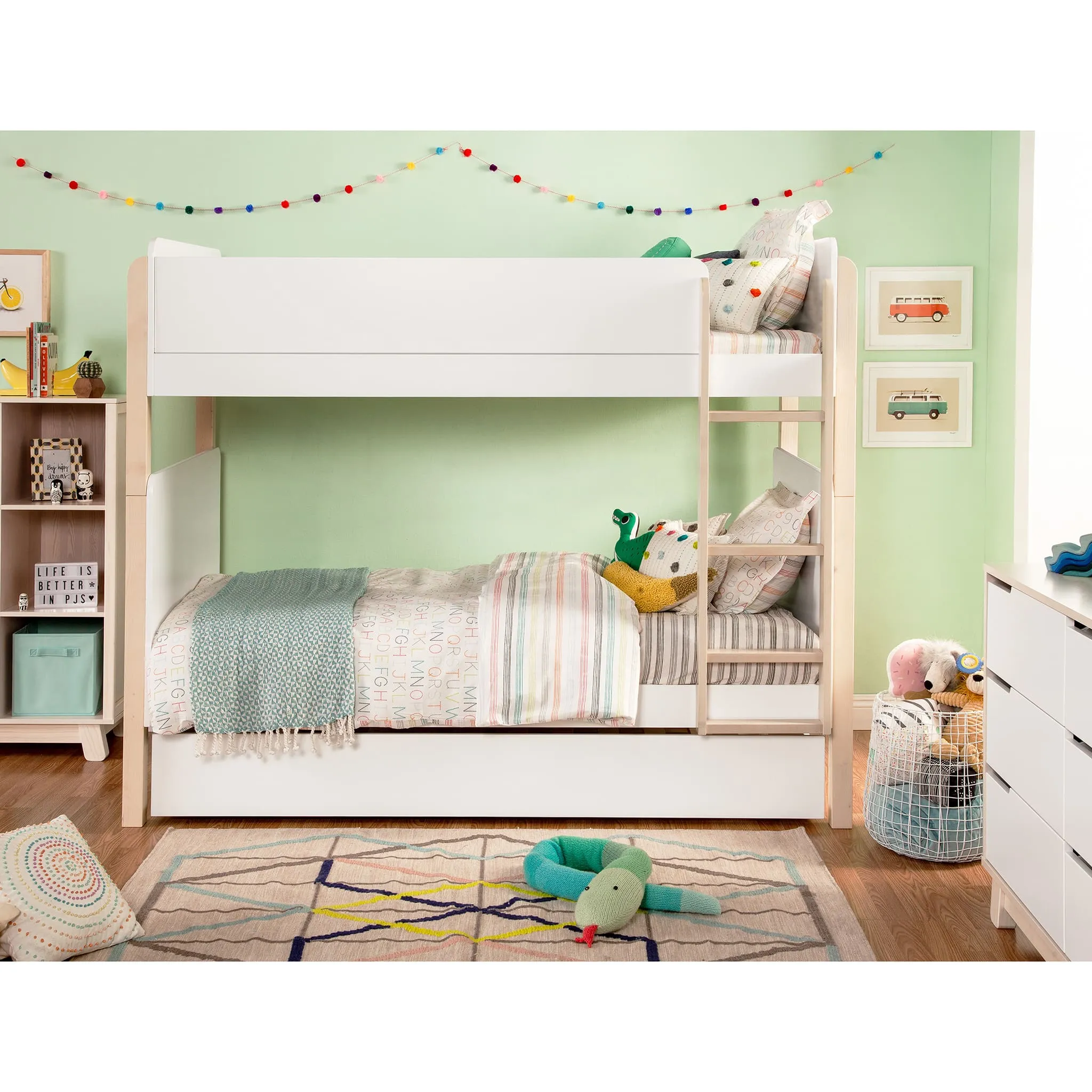 Babyletto Lit Superposé Tiptoe - Blanc  Naturel Lavé