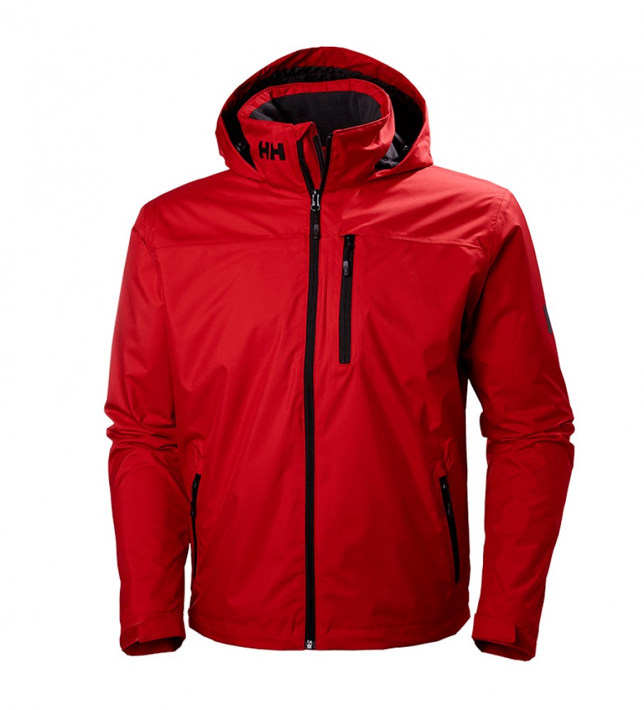 Jaqueta Helly Hansen Crew com capuz, vermelha