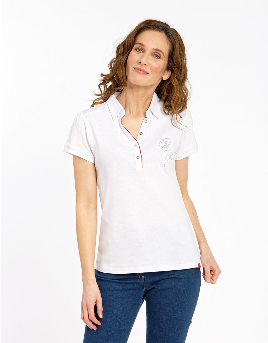Polo blanc coton modal