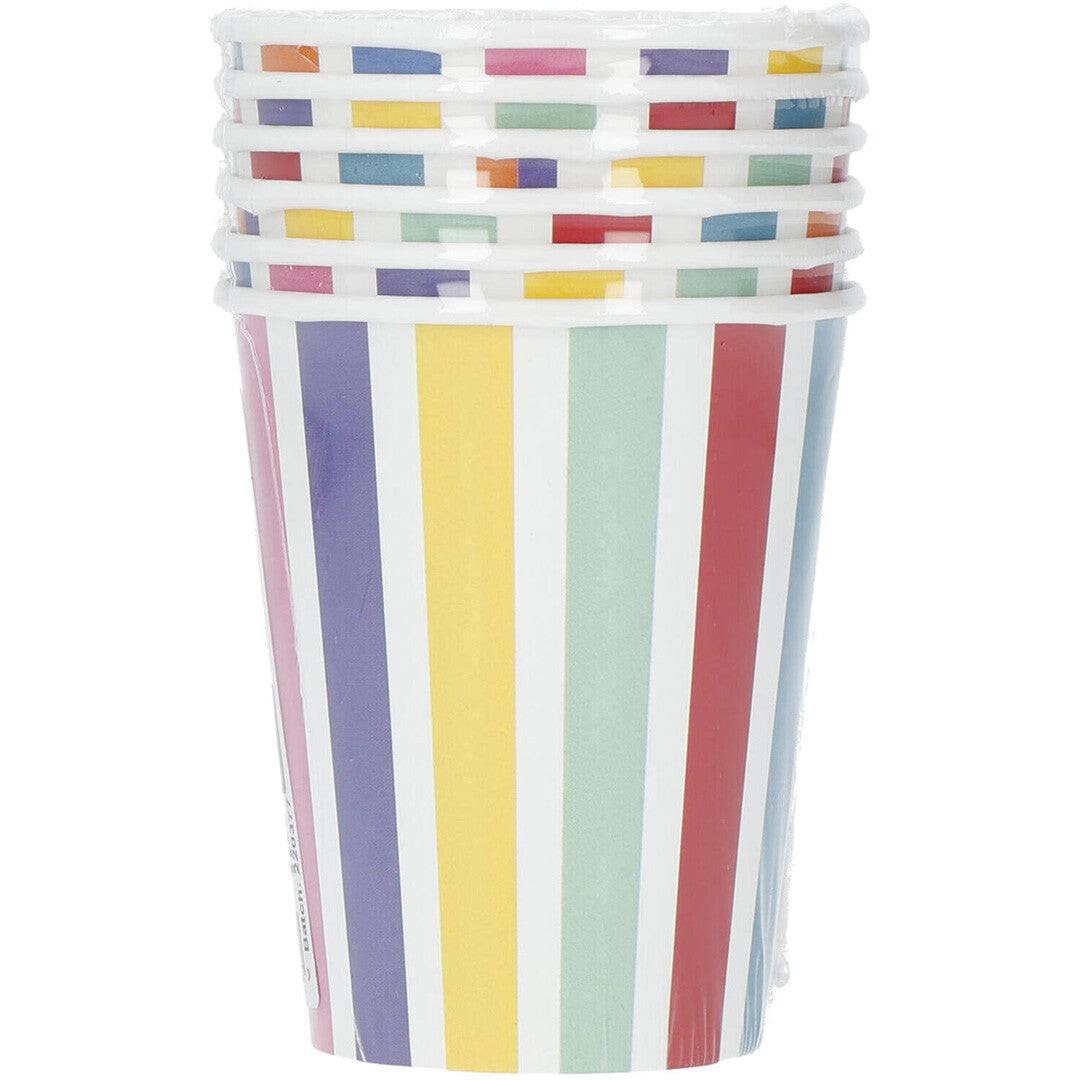 Bekers color pop gestreept – 6st