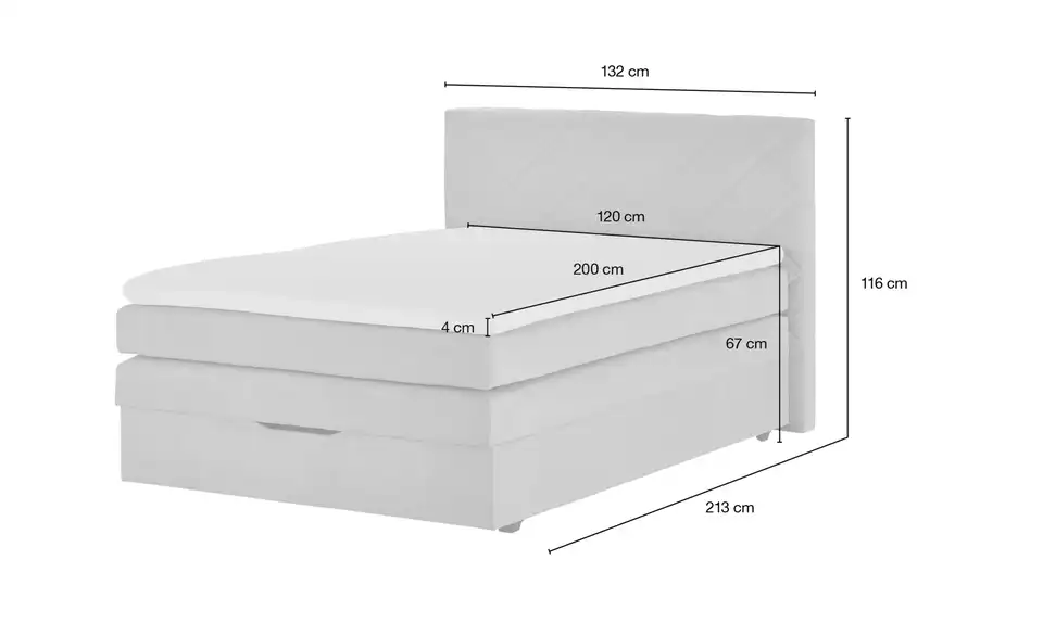 Boxspringbett Atika 120 cm Beige