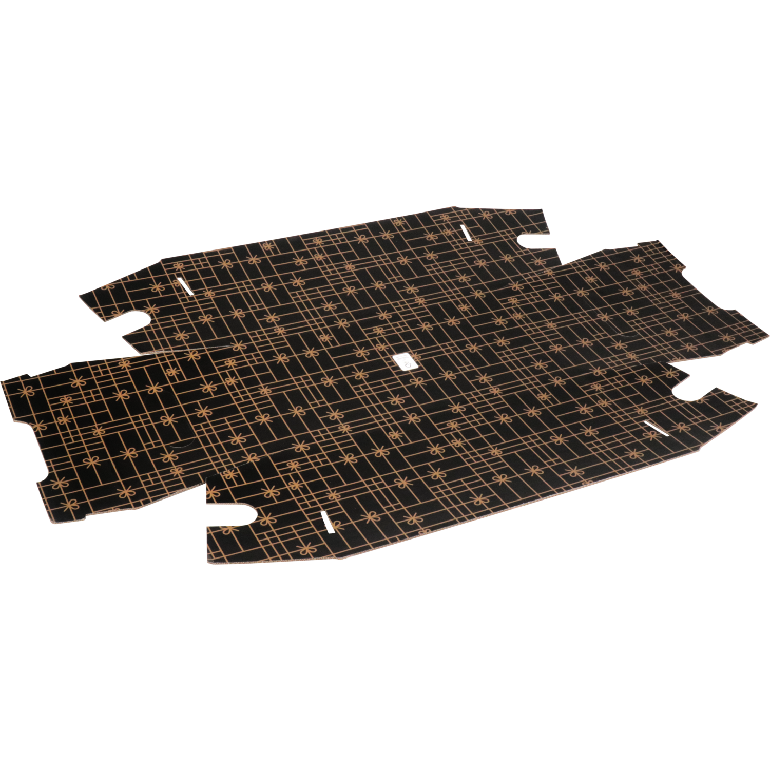 Mand, golfkarton, 36.6x18.8x17.5cm, rechthoekig, zwart/goud
