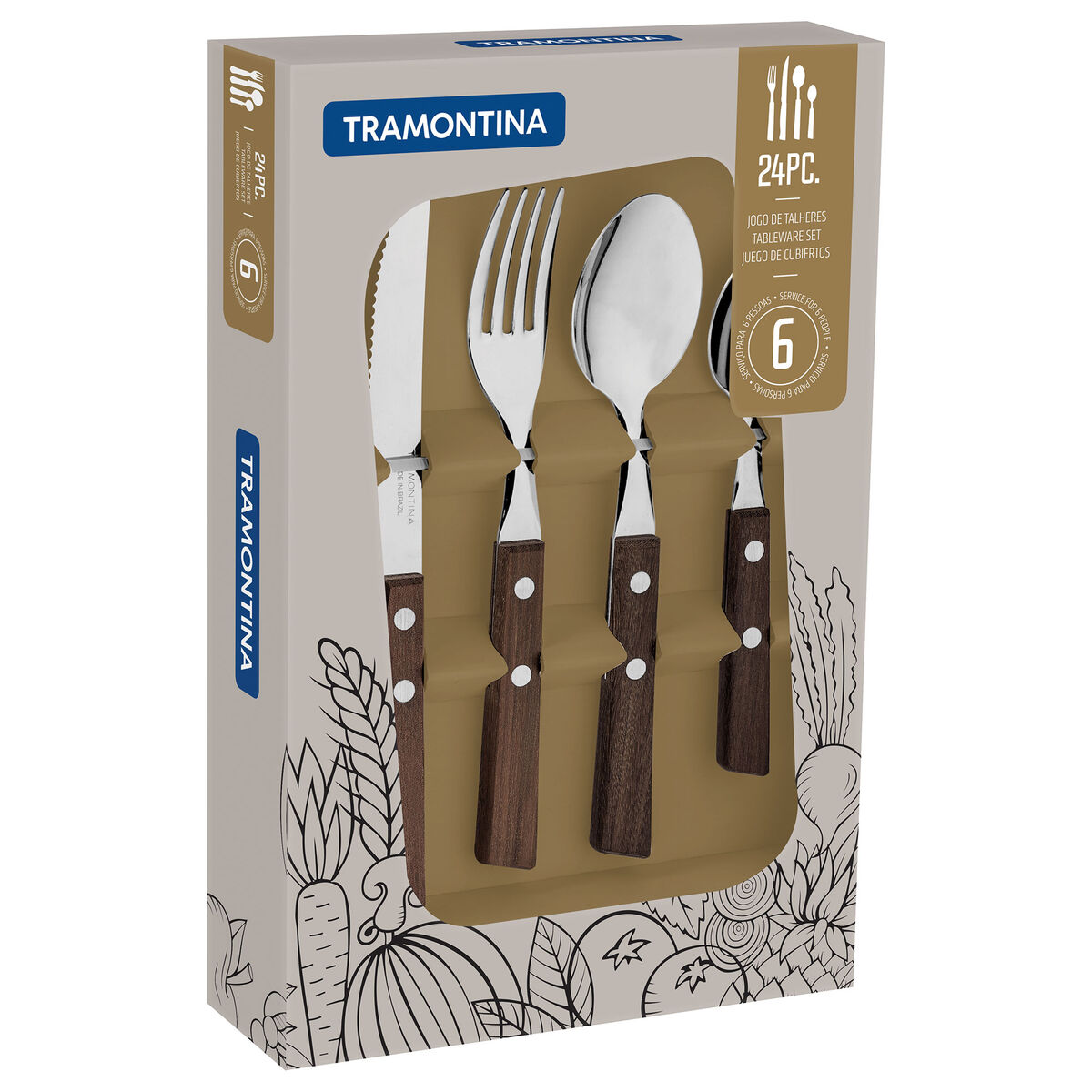 Tramontina Tradisjonelt Bestikksett, 24 deler
