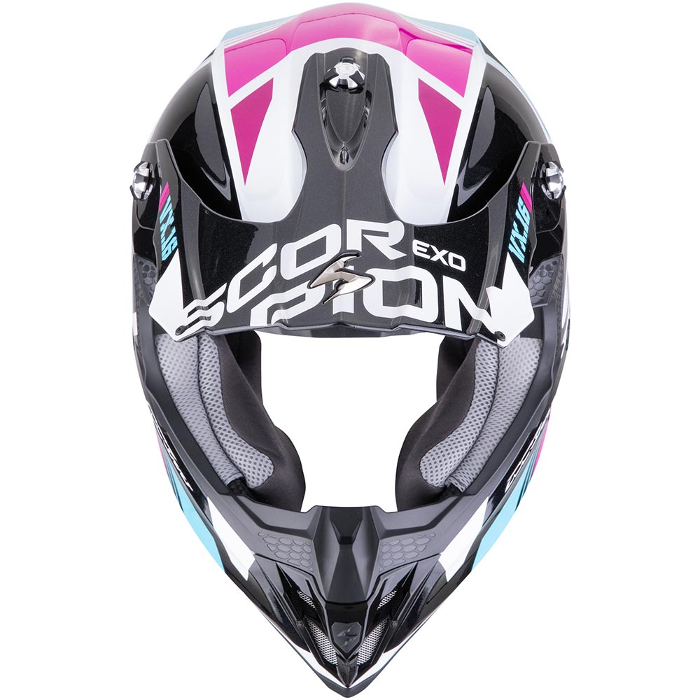 Scorpion - Casque VX-16 Evo Air Analog Noir Brillant / Rose / Turquoise