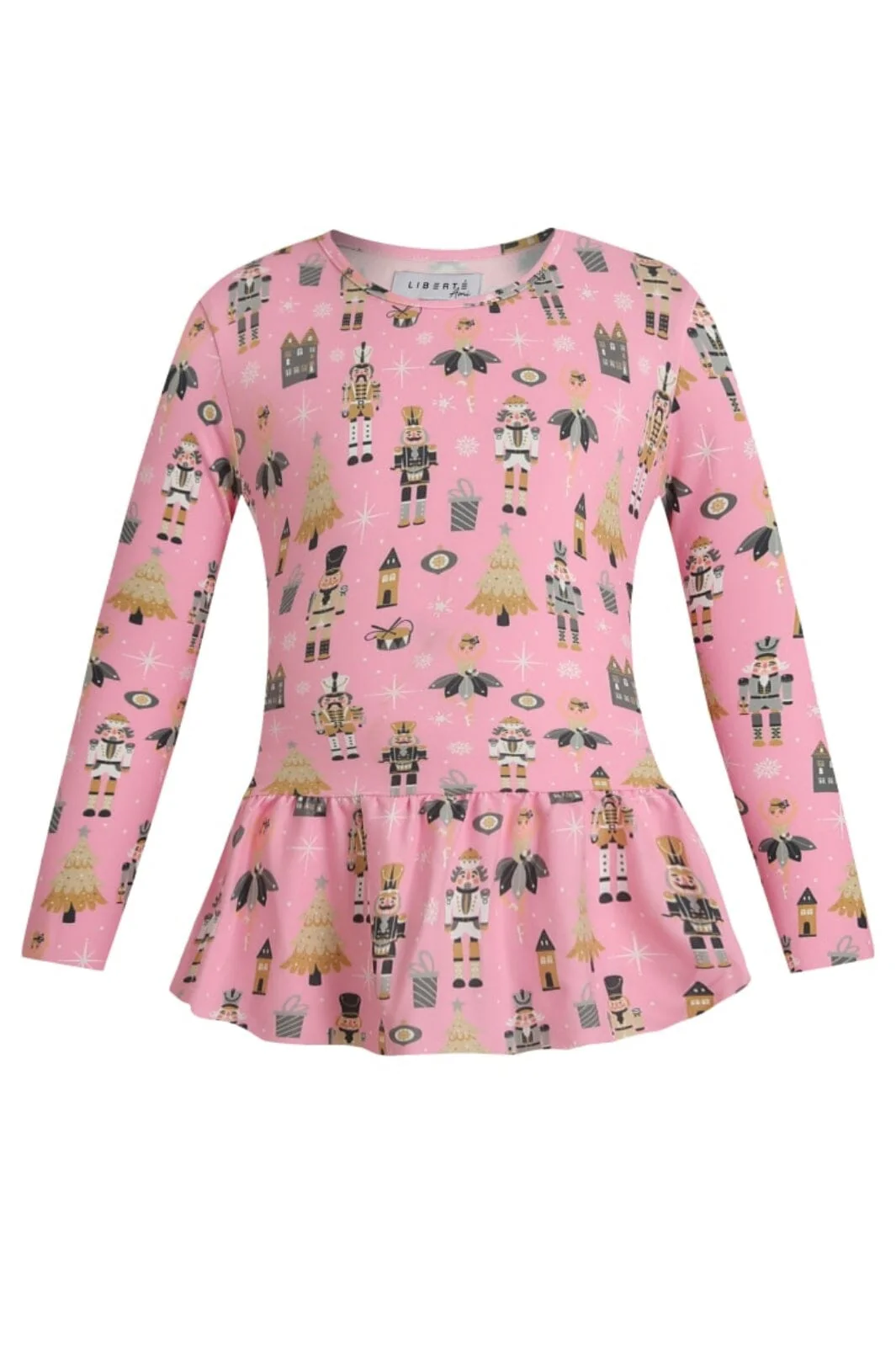Liberte Ami Alma-Ls-Frill-Tshirt (Kids) 9654 utcracker bubblegum