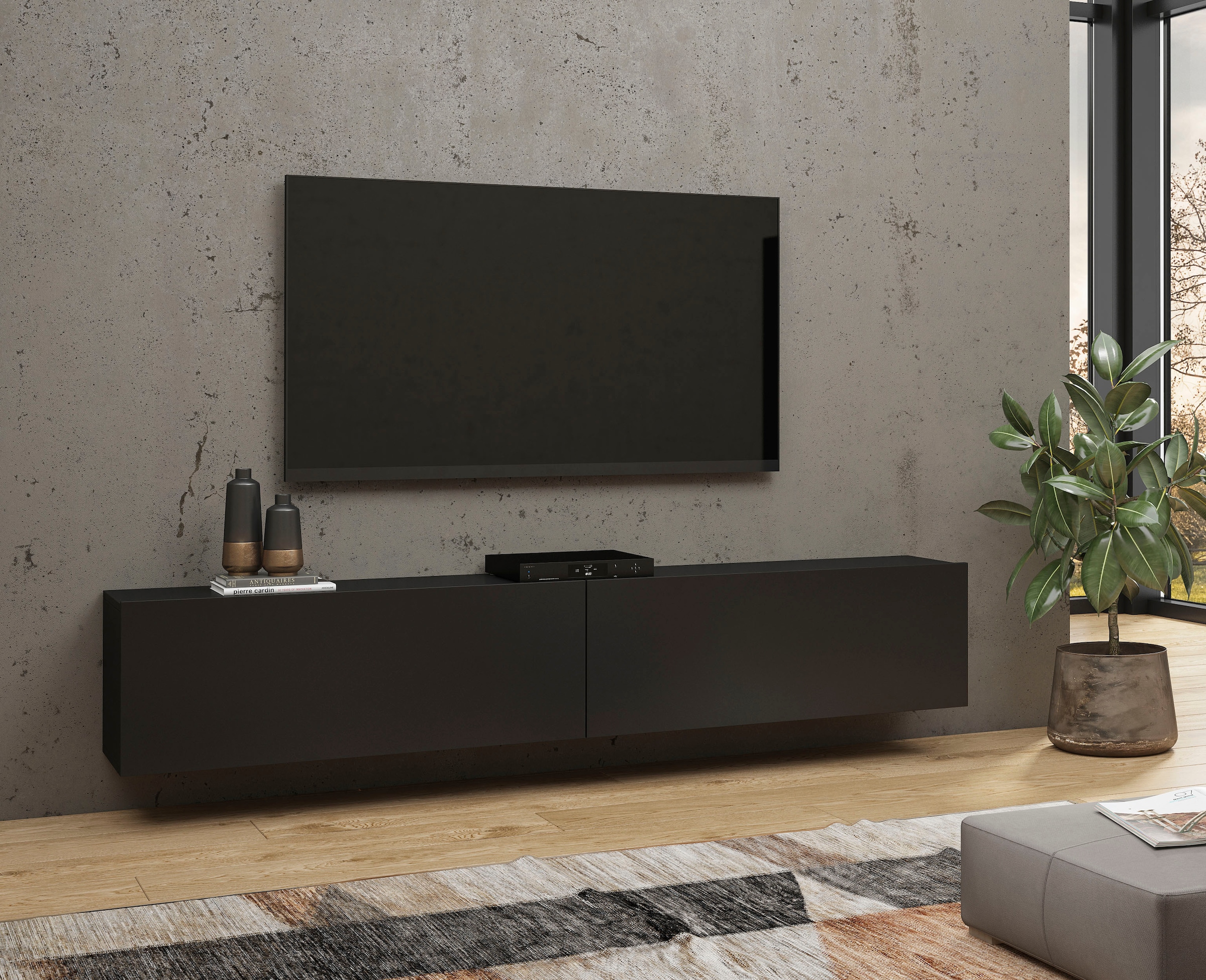 INOSIGN Lowboard »Ava, Breite 180 cm, hängend und stehend montierbar« moderne grifflose TV-Kommode, TV-Schrank, TV-Board