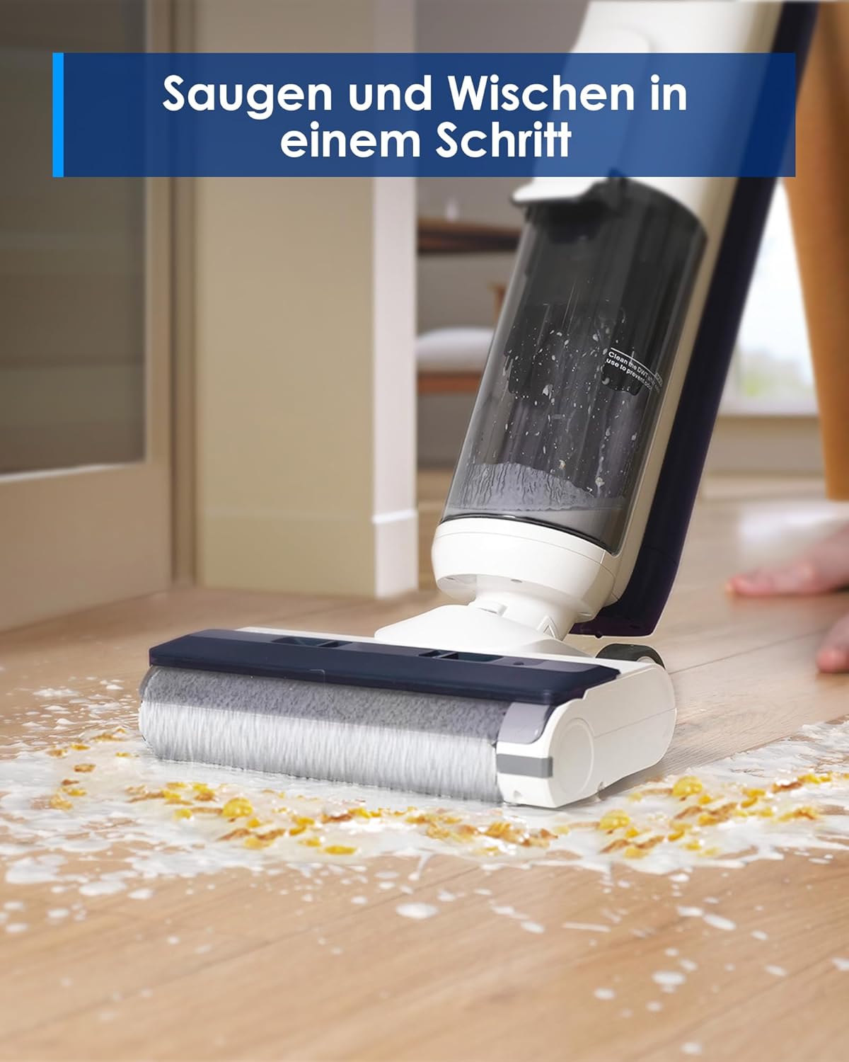Tineco iFLOOR 5 Breeze Complete Nass Trockensauger, EIN-Schritt-Reinigung für Hartböden, Kantenreinigung
