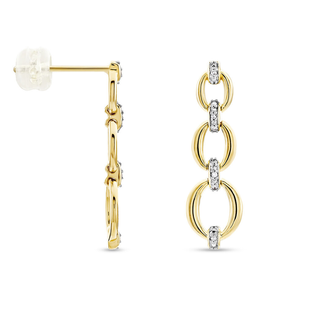 Boucles D'oreilles Pendantes Abban Or Jaune Diamant