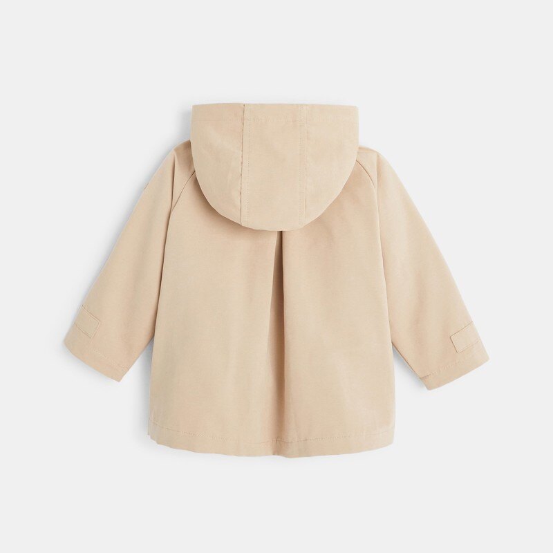 Manteau toile déperlante à capuche beige bébé fille Beige