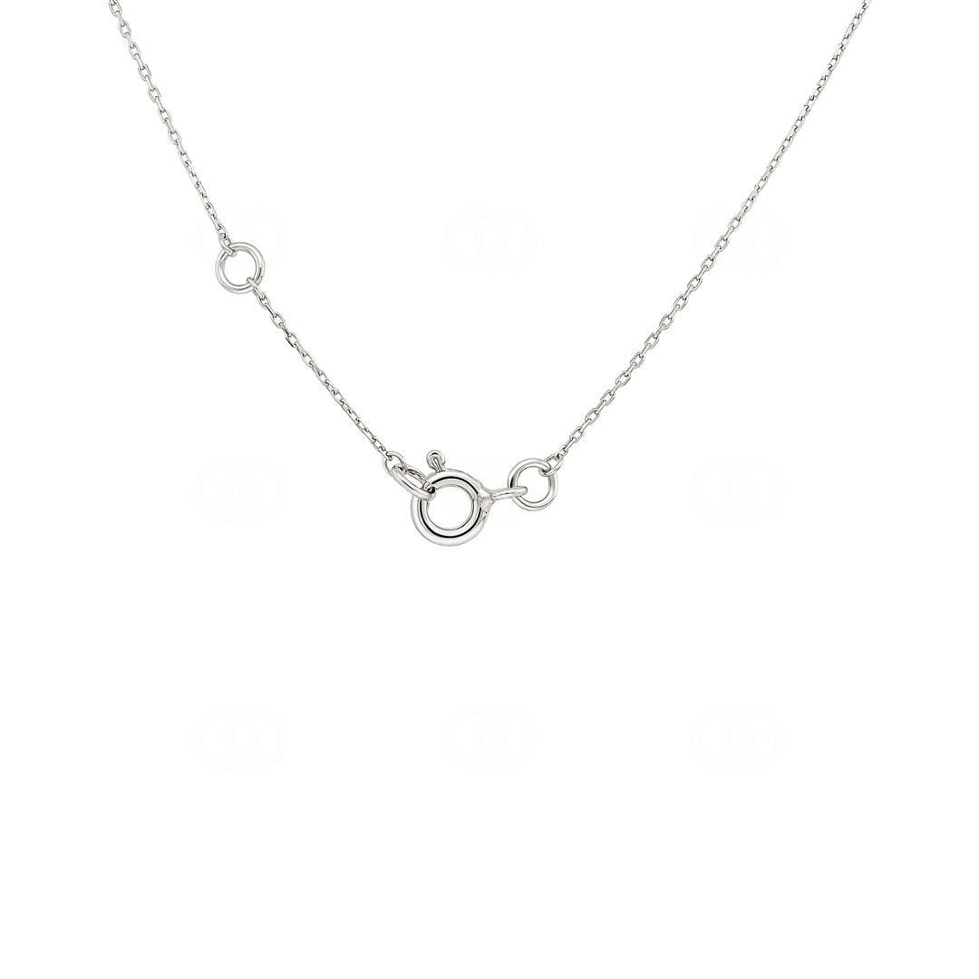 Collier mit Anhänger 750/18 K Weissgold mit Saphir
