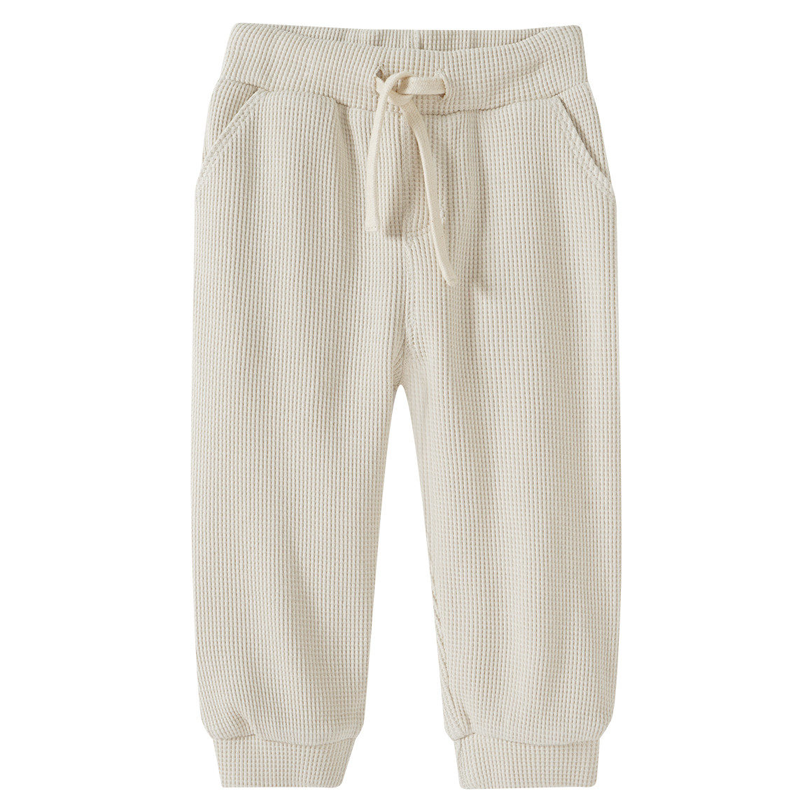 Topomini Pure Collection 2 Baby Jogginghosen aus Waffel-Piqué oliv / hellbeige