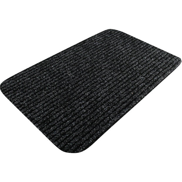 Deurmat 40x60cm rib antraciet